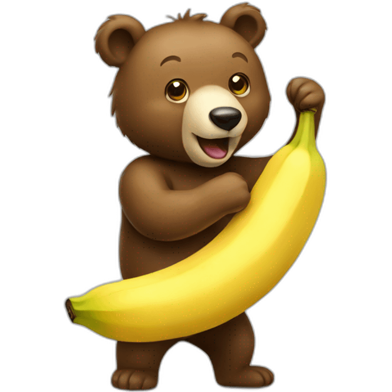 bear eating banana emoji