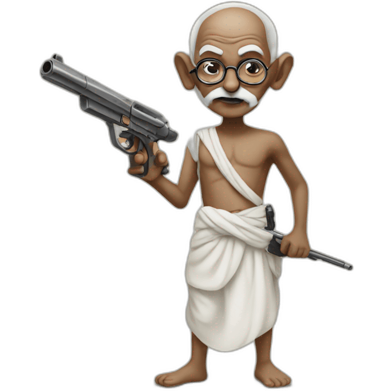 Gandhi with a gun emoji