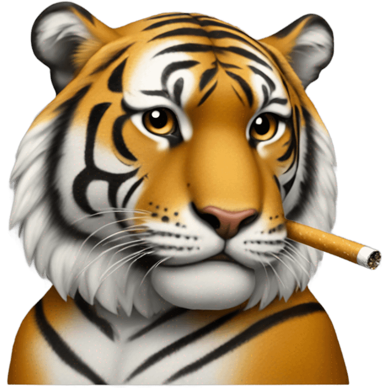 Tiger with cigarette emoji