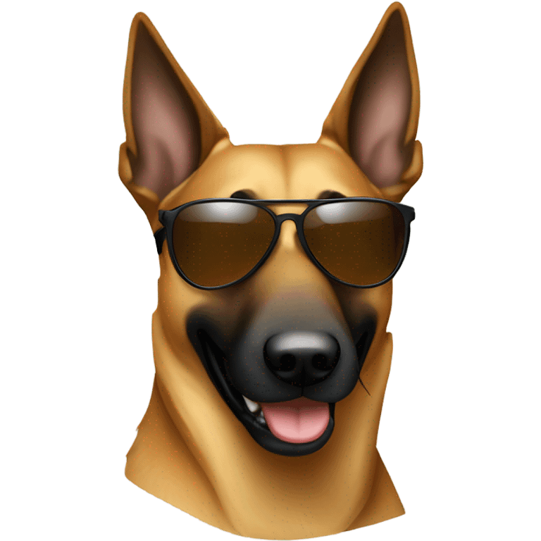 Belgian malinois with sunglasses  emoji