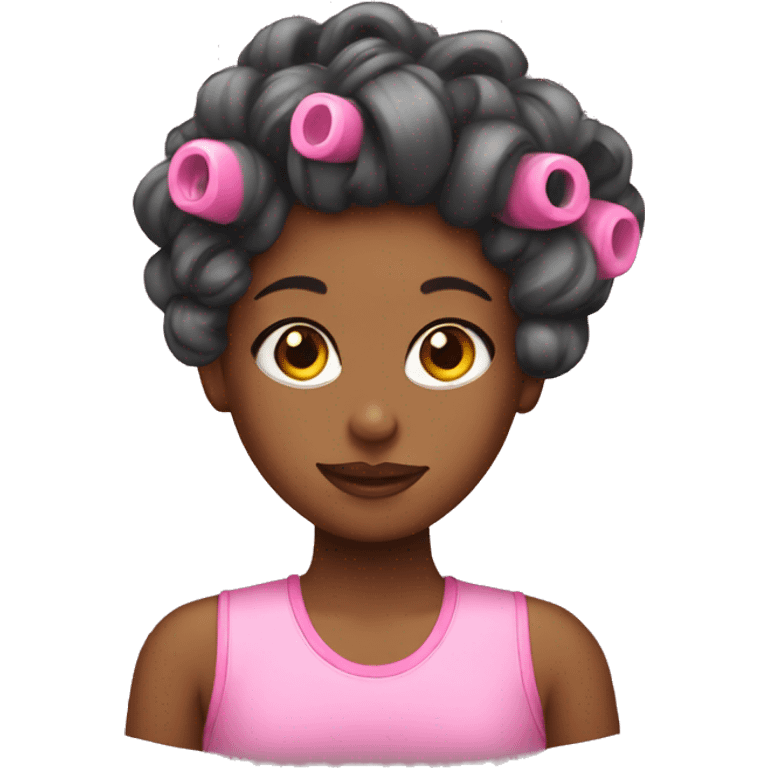 girl with curlers in emoji