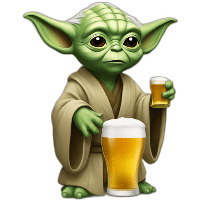 Yoda qui boit une bière emoji