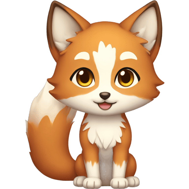 chibi brown haired kitsune emoji