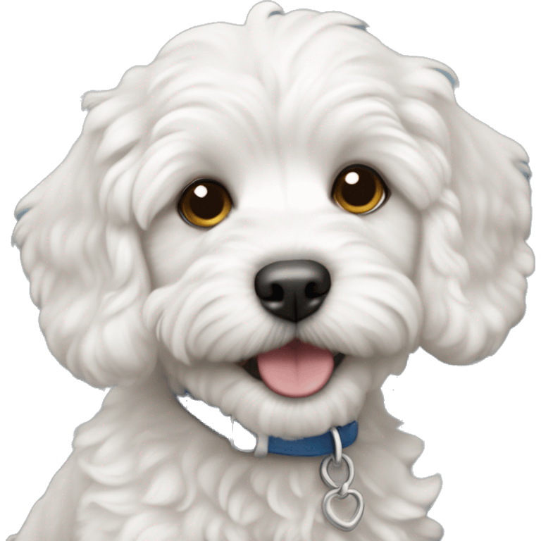 White Cavapoo puppy emoji