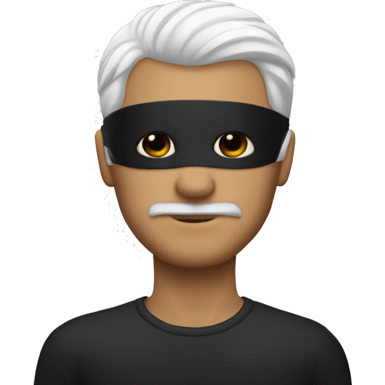 Man with white hair black mask and one eyepatch  emoji