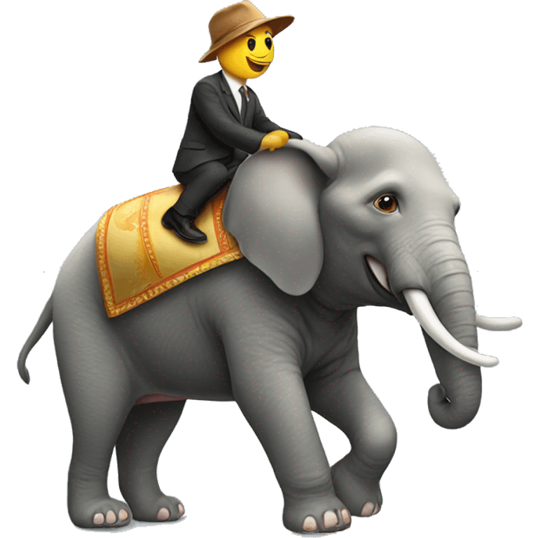 Dog riding a elephant  emoji