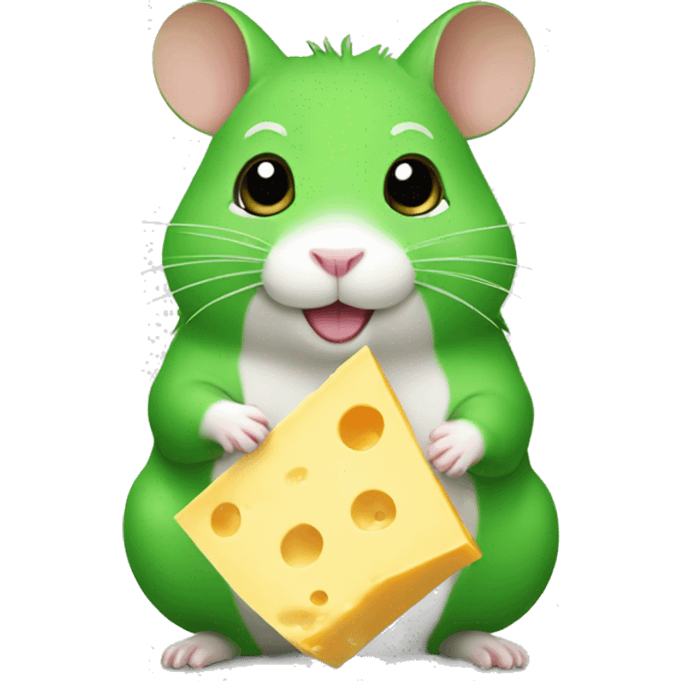 green hamster with cheese emoji