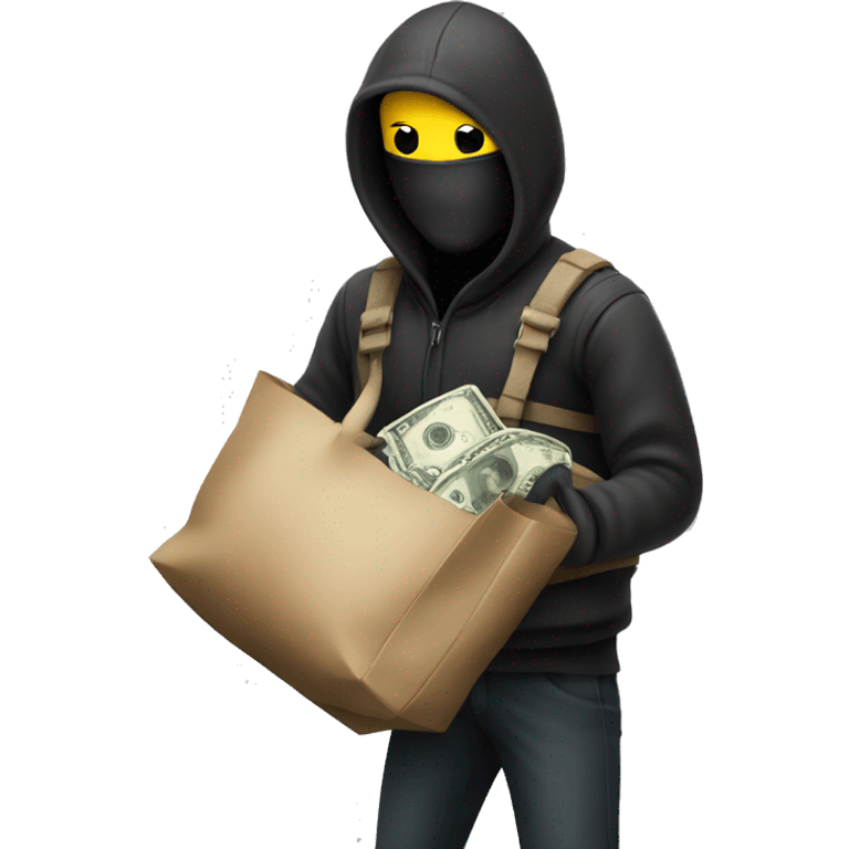 Thief stealing a bag of money emoji