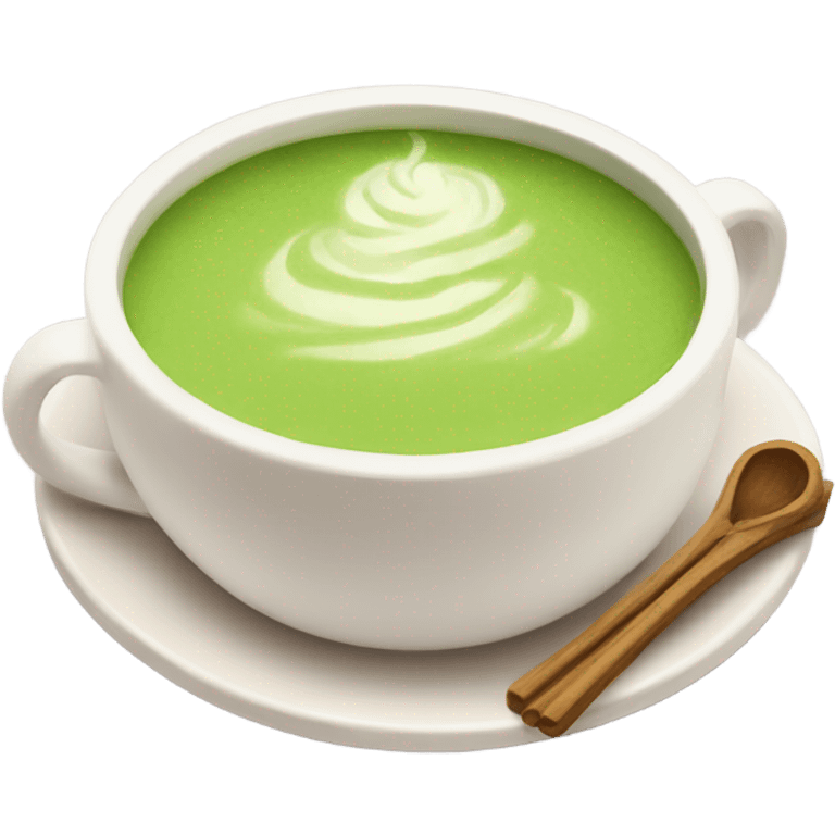 Cozy cup of matcha latte emoji