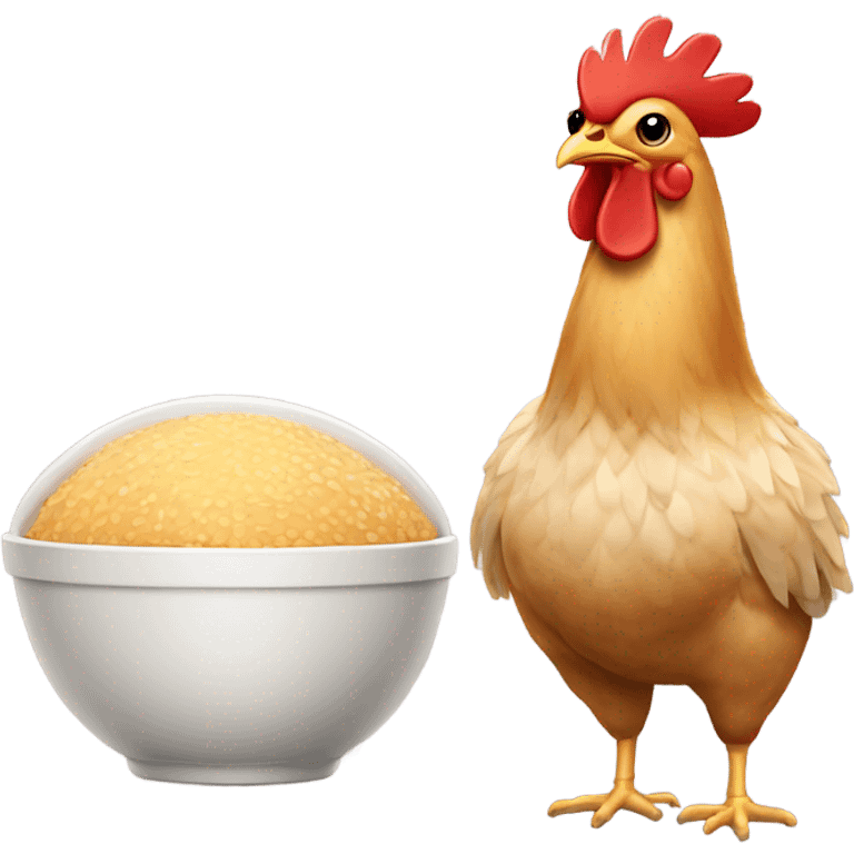 Chicken with bowl haircuts  emoji