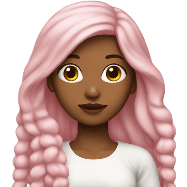 girl with long pastel pink hair emoji