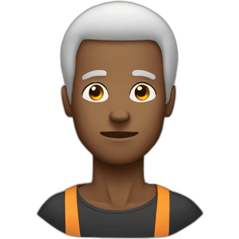 jacked mix race man with afro emoji