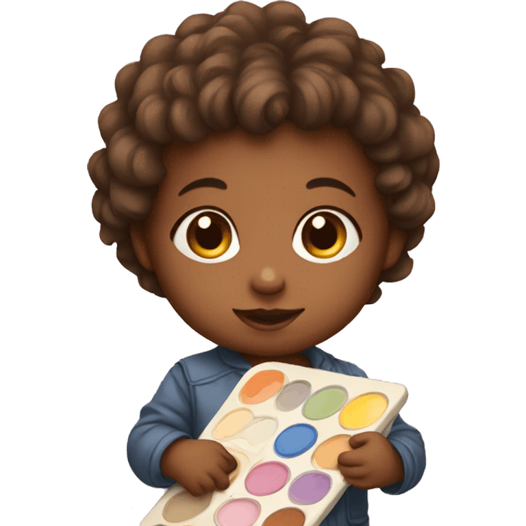 baby artist holding palette emoji