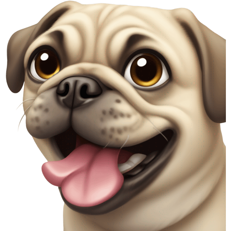 Pug laughing emoji