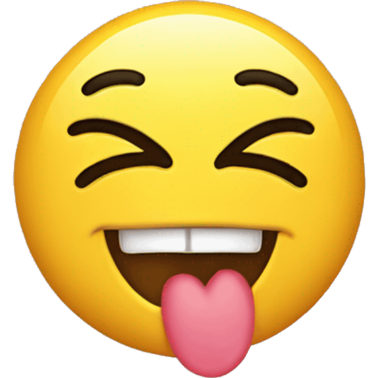 Yellow tongue out emoji with heart eyes emoji