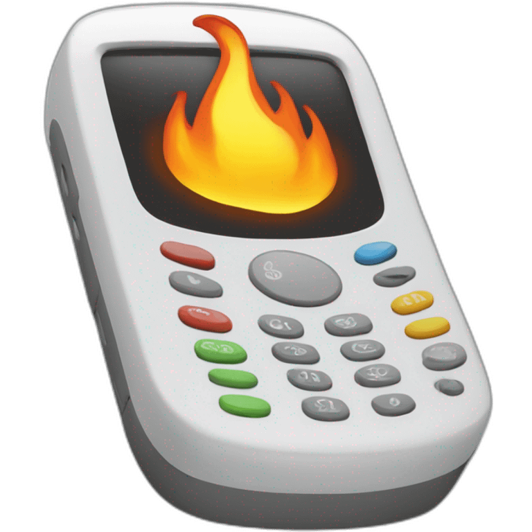 Un téléphone en feu emoji