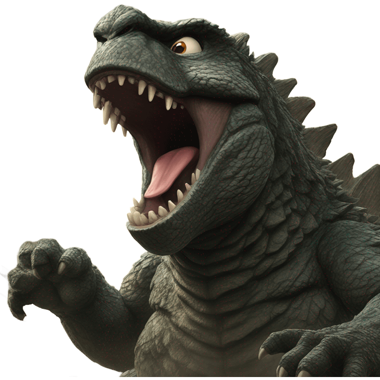 Godzilla roaring  emoji