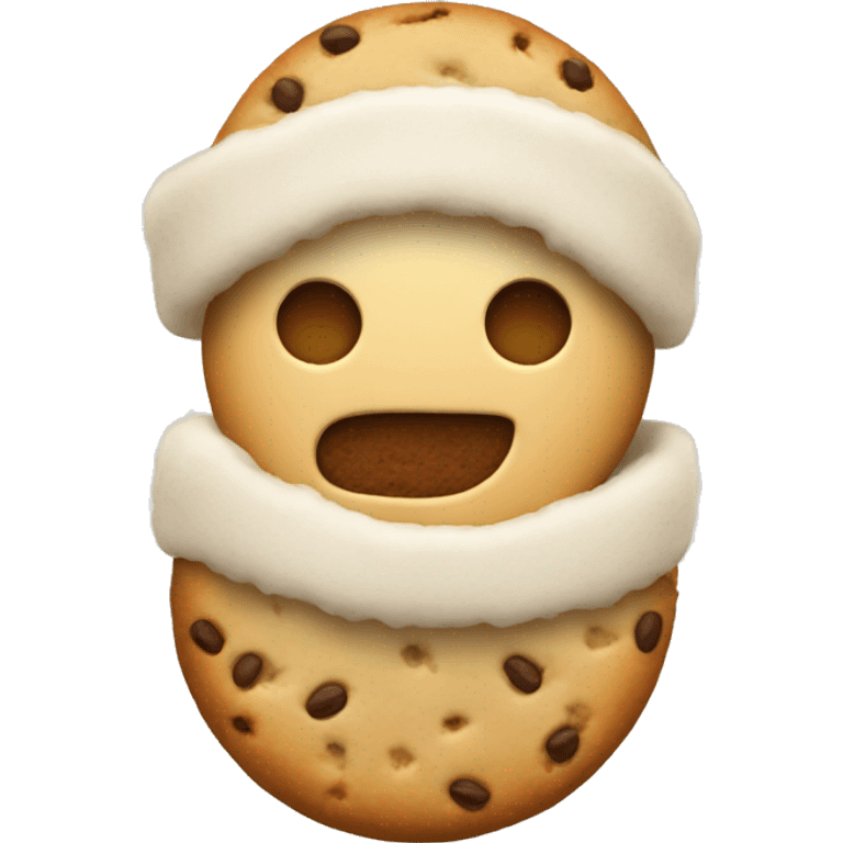 beige winter mit cookie emoji