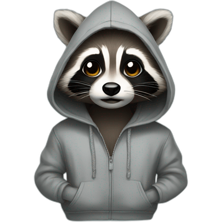 Little Racoon with hoodies emoji