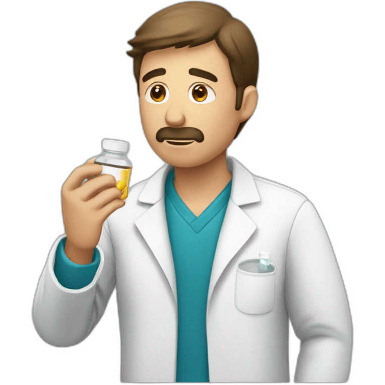 A man taking medicine emoji