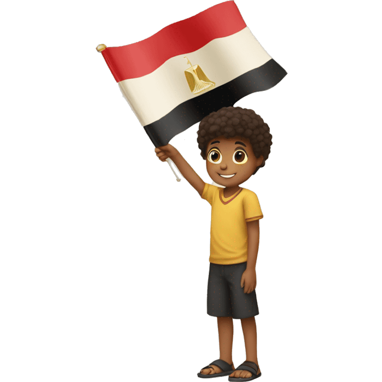 Egypt flag in hand of kid emoji