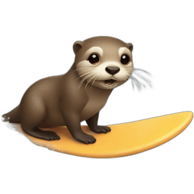 Otter surfing emoji