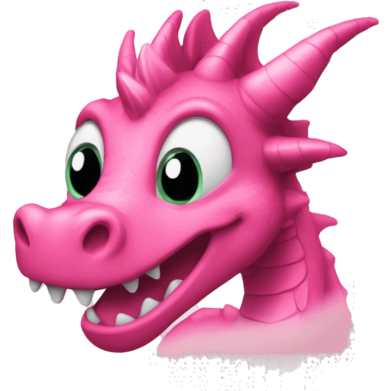 happy pink dragon off work emoji