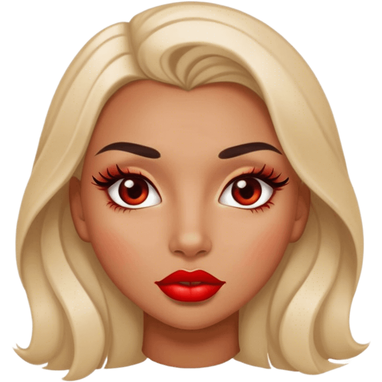 girl with lashes and big lips emoji