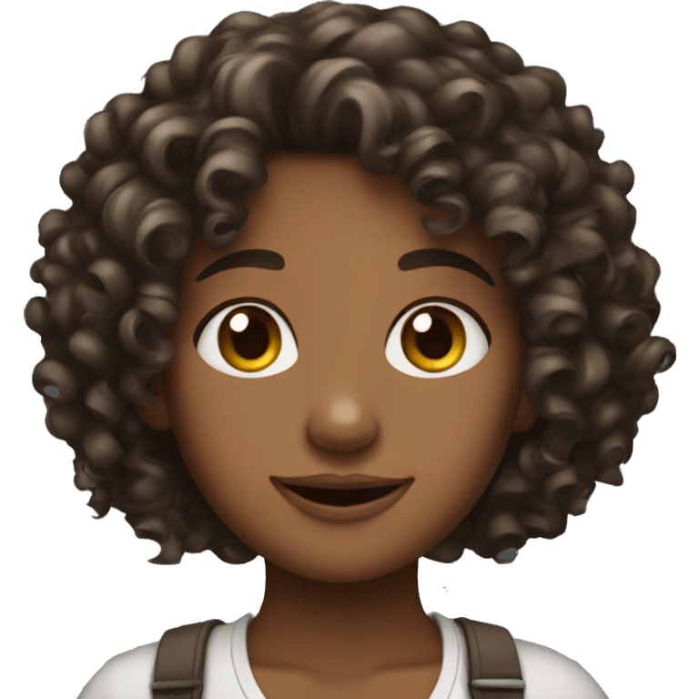 Curly brunette girl emoji