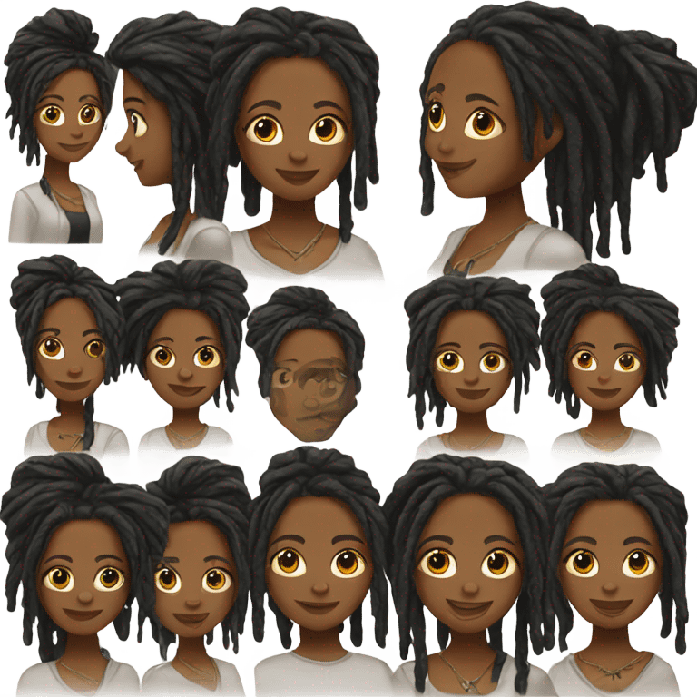 Pretty black woman with dreadlocks  emoji