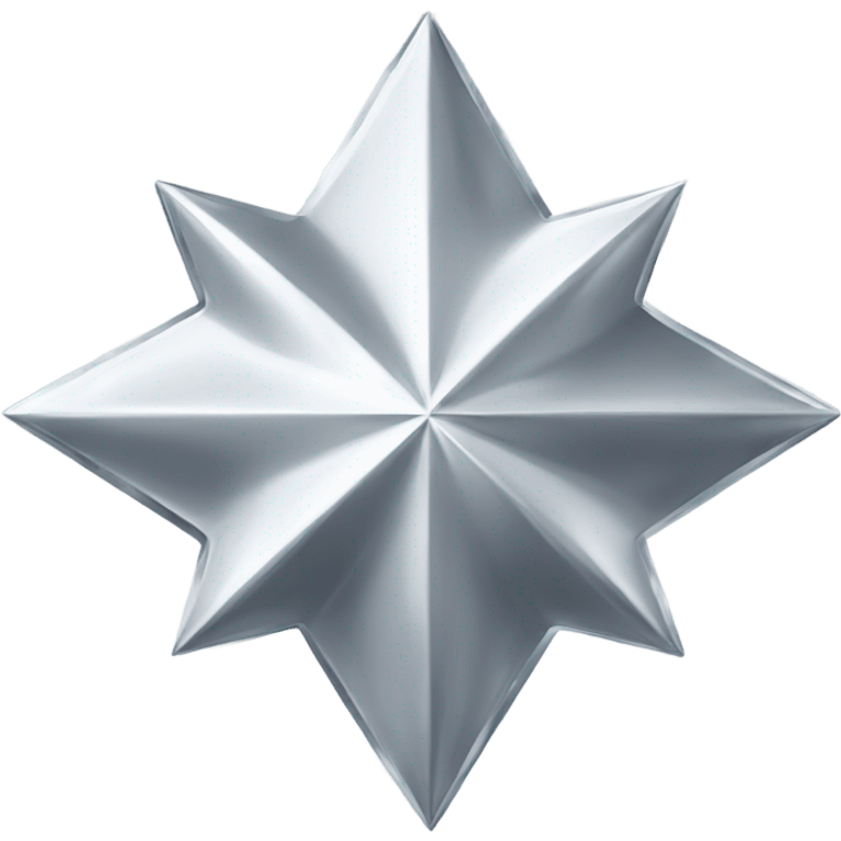 white chrome four-point star diamond emoji