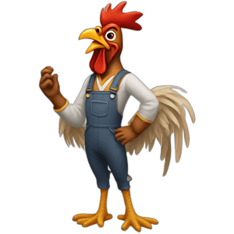 Rooster man with chicken feet emoji