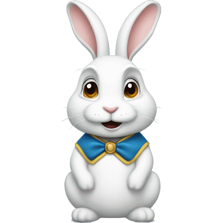 The white rabbit looks up emoji