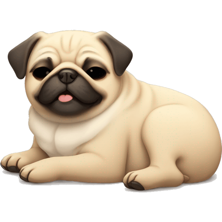 cute pug sleeping emoji