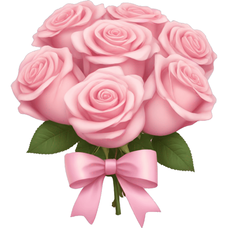 Pastel Pink roses bouquet with bow emoji