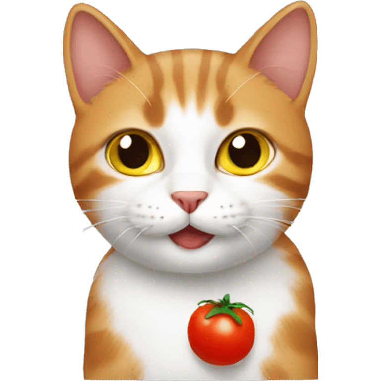 Cat with tomato emoji