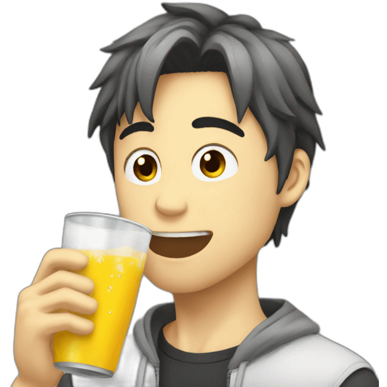 Animeguy drinking emoji