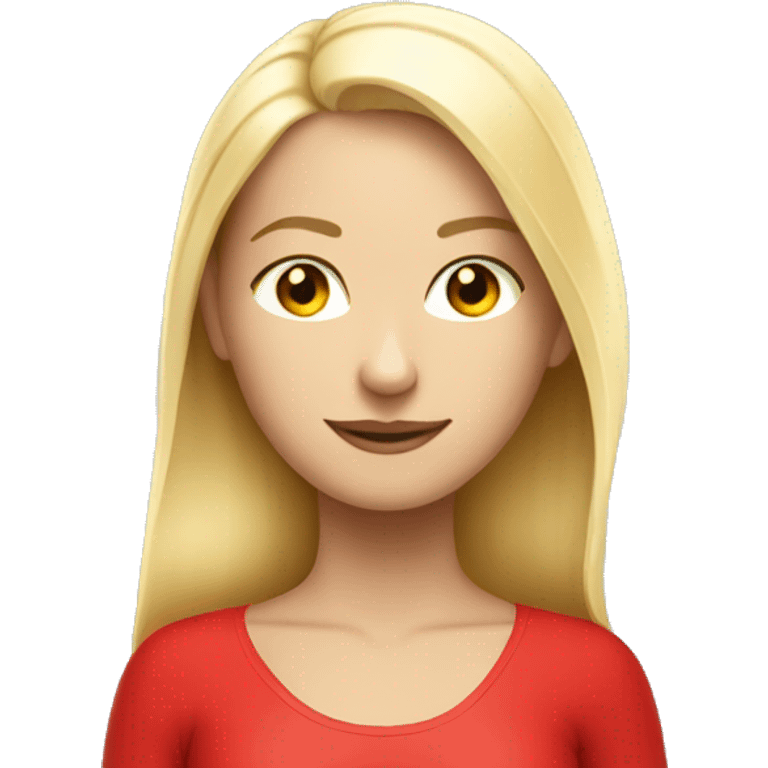  yoga blonde light girl in red yoga emoji