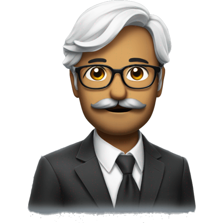 emoji with glasses and moustache, look of dhanush from jagame thandira emoji