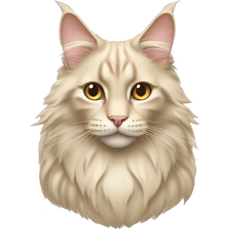 cream colored maine coon with hearts for eyes emoji