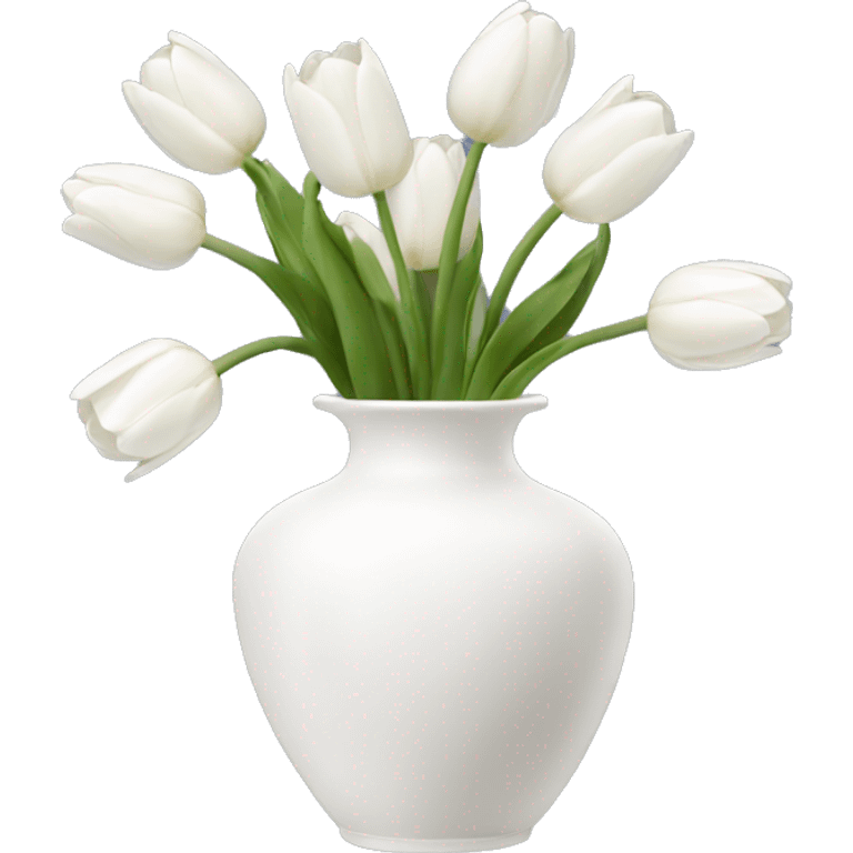 White tulips vase emoji