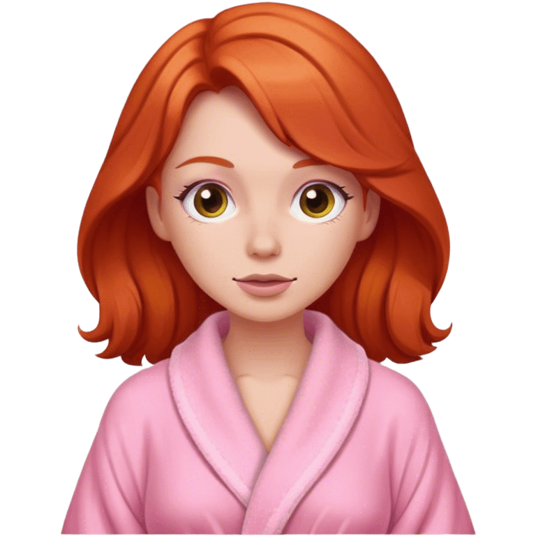 Red head woman wearing a pink dressing gown  emoji