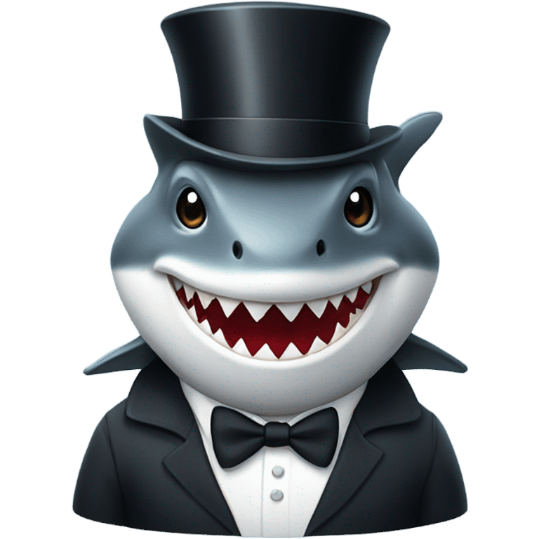 Shark with a top hat emoji