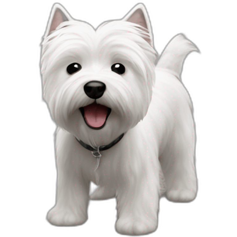 Highland White Terrier poops on the street emoji