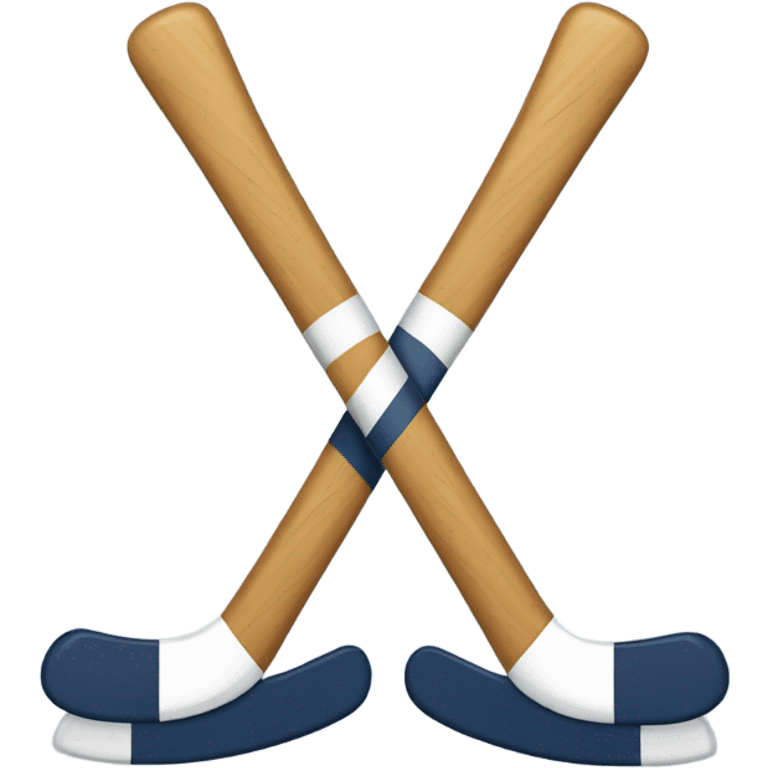 ice hockey sticks crossed with a puck in the middle emoji