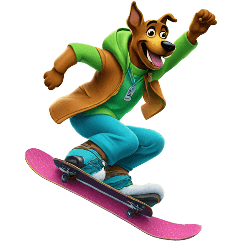 Scooby Doo snowboarding emoji