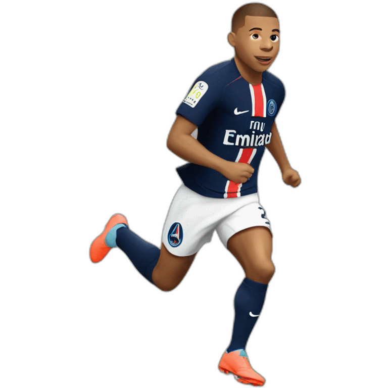 kylian mbappe, running, psg emoji