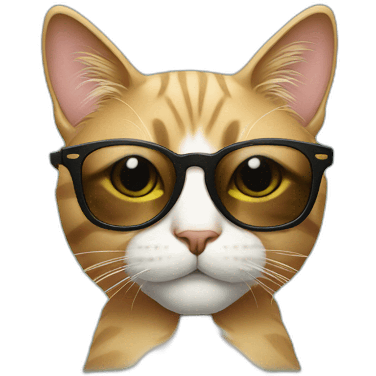 hipster cat wearing sunglasses emoji