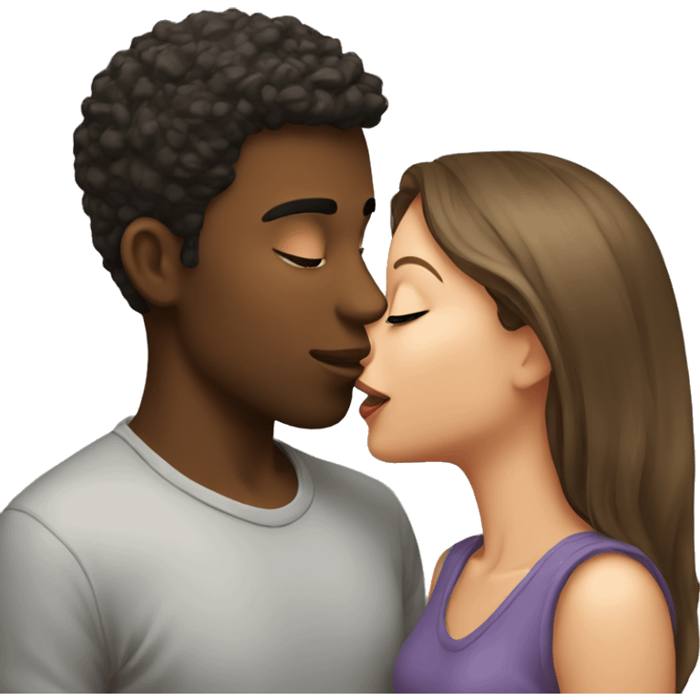 Girl kissing guy emoji