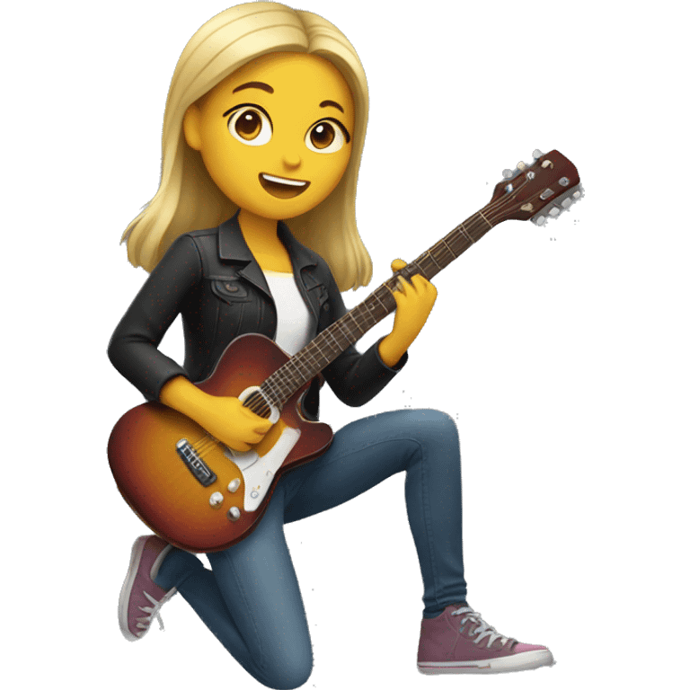 girl playing the guitar emoji